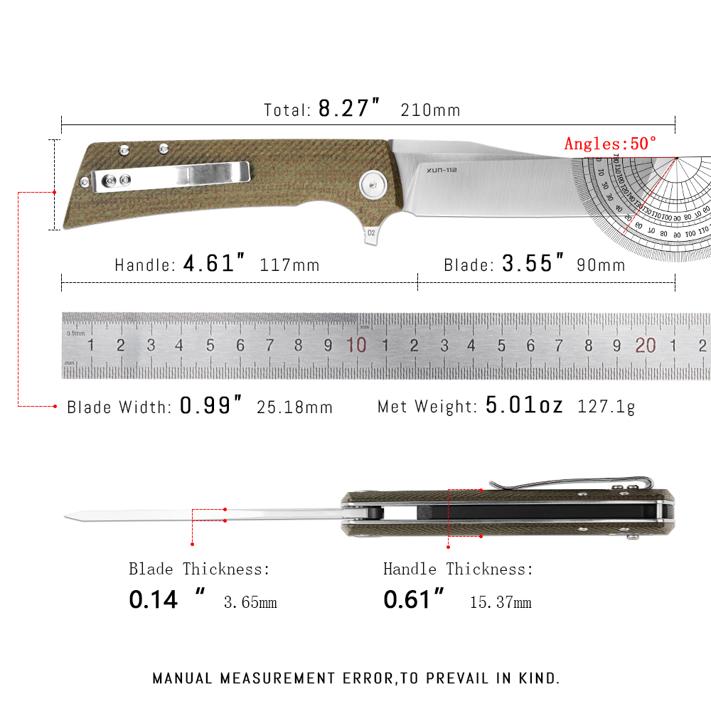 Shooziz XUN112 EDC Folding Kni - Edc Concealed Carry Knife บทวิจารณ์และราคา