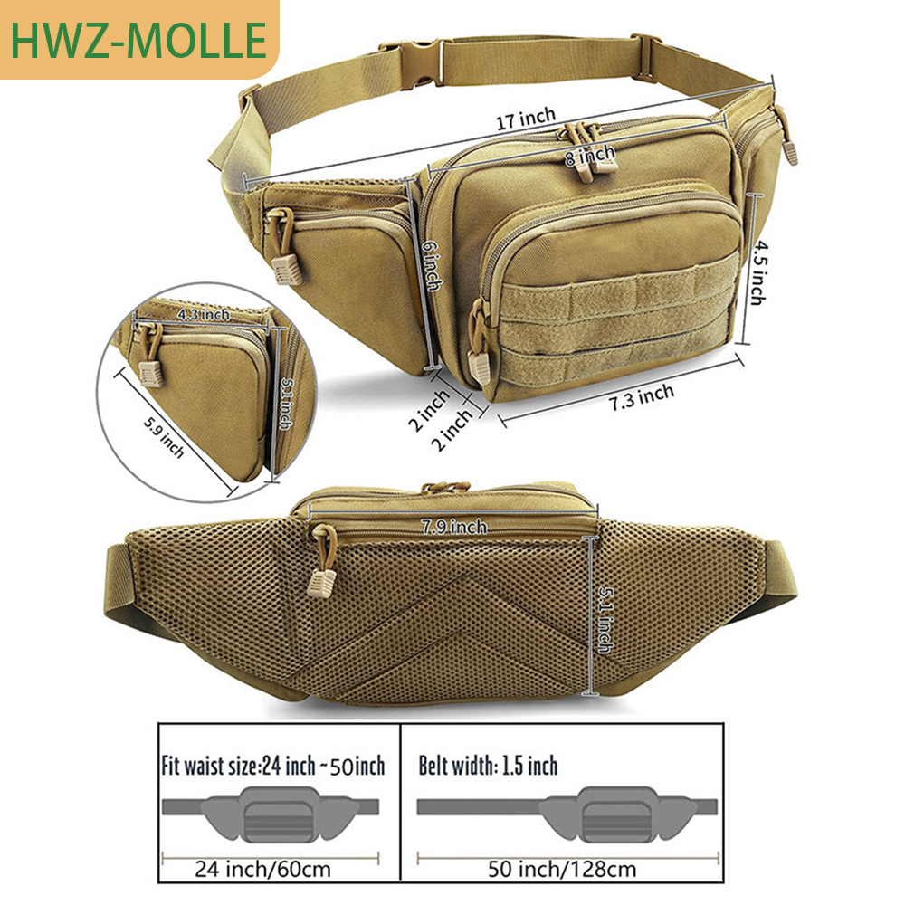 Tactical Molle Fanny Pack Wais - Edc Concealed Carry Fanny Pack บทวิจารณ์และราคา