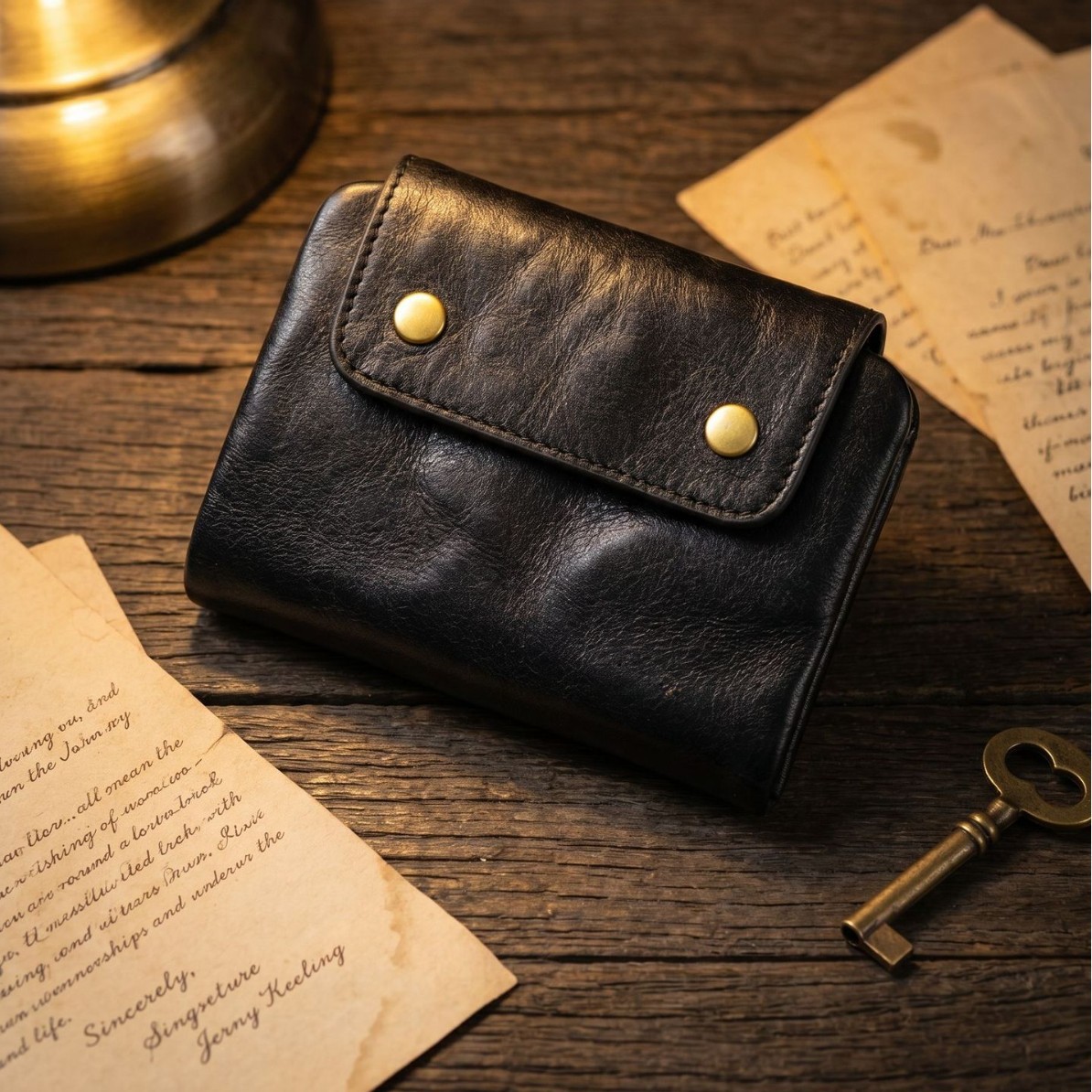 Vintage Full-Grain Leather Sna - Edc Carry Card บทวิจารณ์และราคา