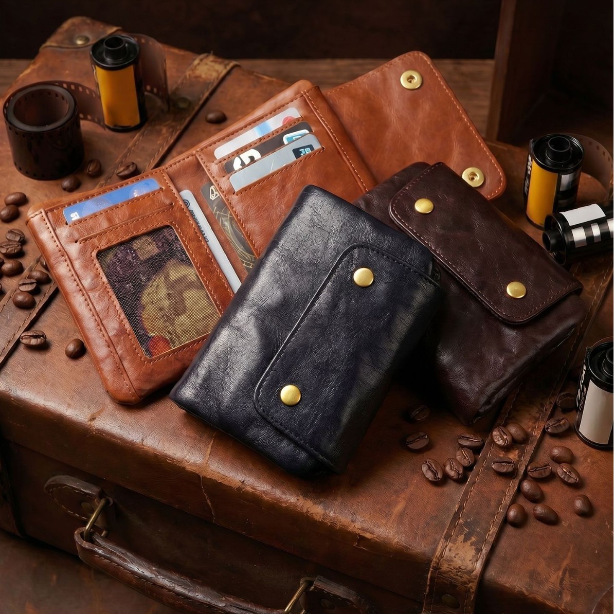 Vintage Full-Grain Leather Sna - Edc Carry Card บทวิจารณ์และราคา