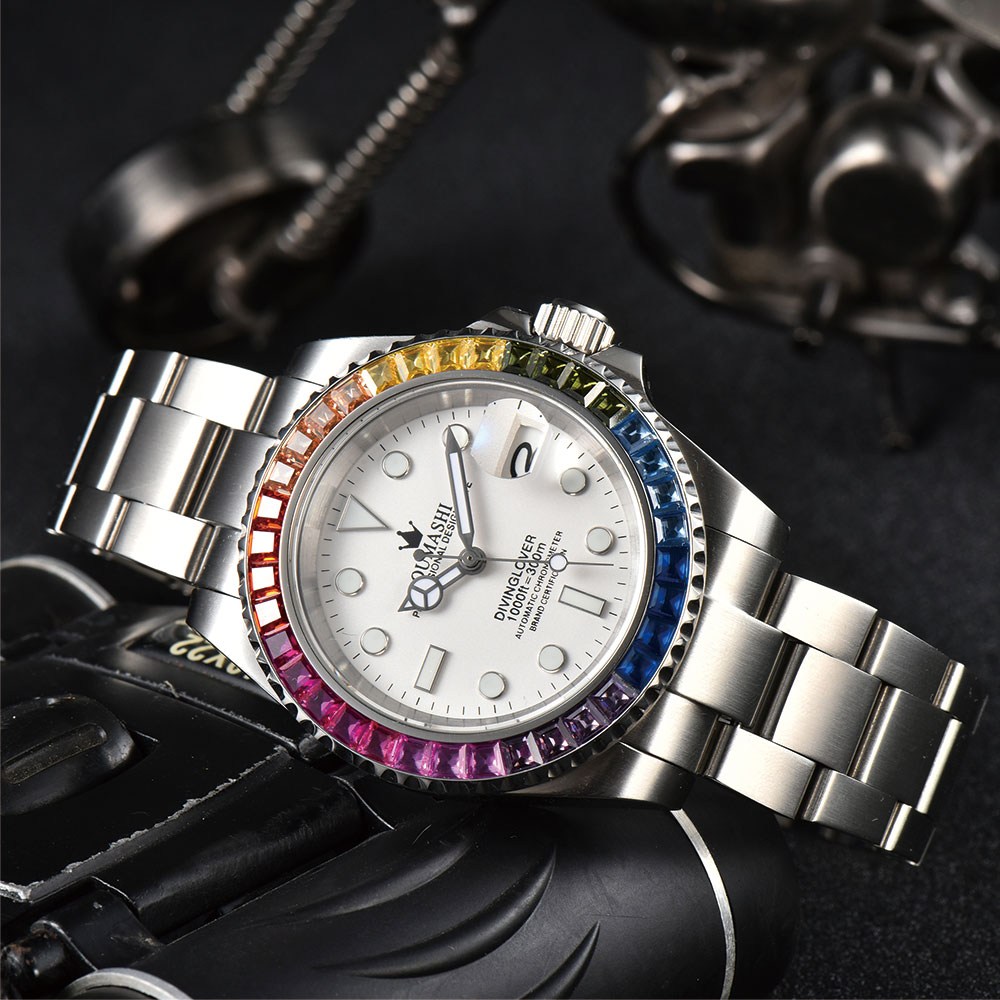 40mm luxury diving Men's watch - Watch Winder Compact บทวิจารณ์และราคา