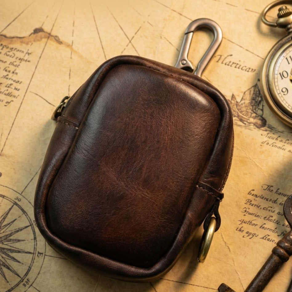 Rugged Vintage Leather Mini Cl - Edc Carry Coins บทวิจารณ์และราคา
