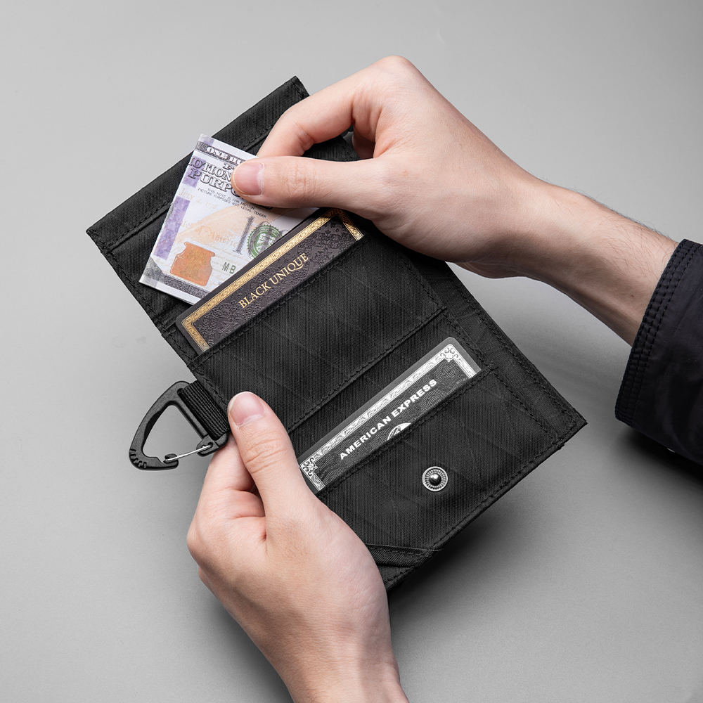 Trifold Wallet with Hook Keych - Edc Carry Card บทวิจารณ์และราคา