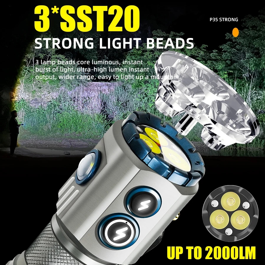 Powerful 2000LM EDC Flashlight - Edc Daily Carry บทวิจารณ์และราคา