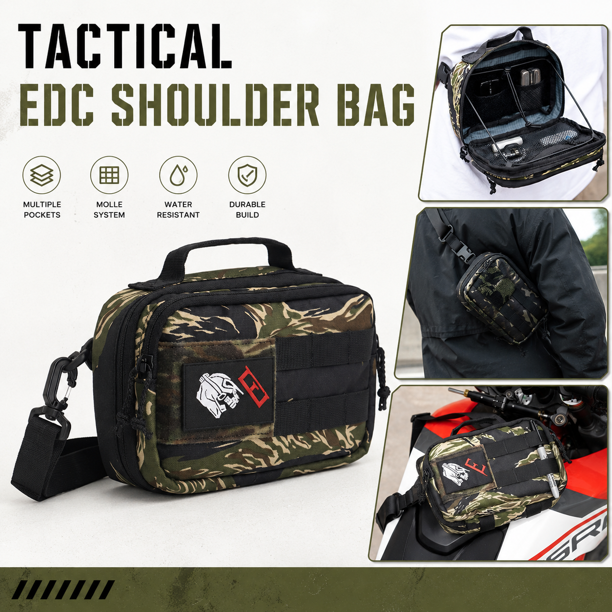 Tactical EDC Shoulder Bag Men  - Edc Carry Positions บทวิจารณ์และราคา