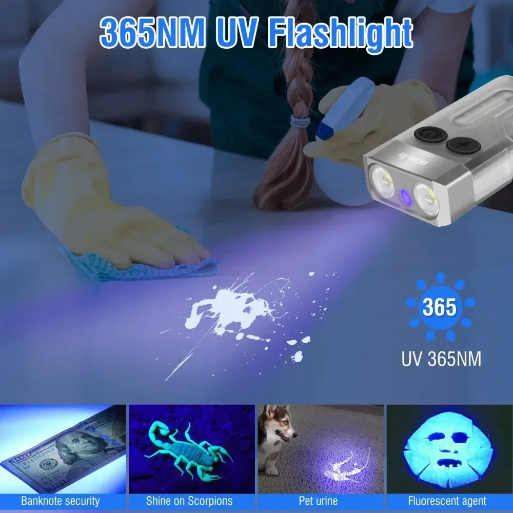 BORUiT V10 Keychain UV LED EDC - Keychain Flashlight บทวิจารณ์และราคา