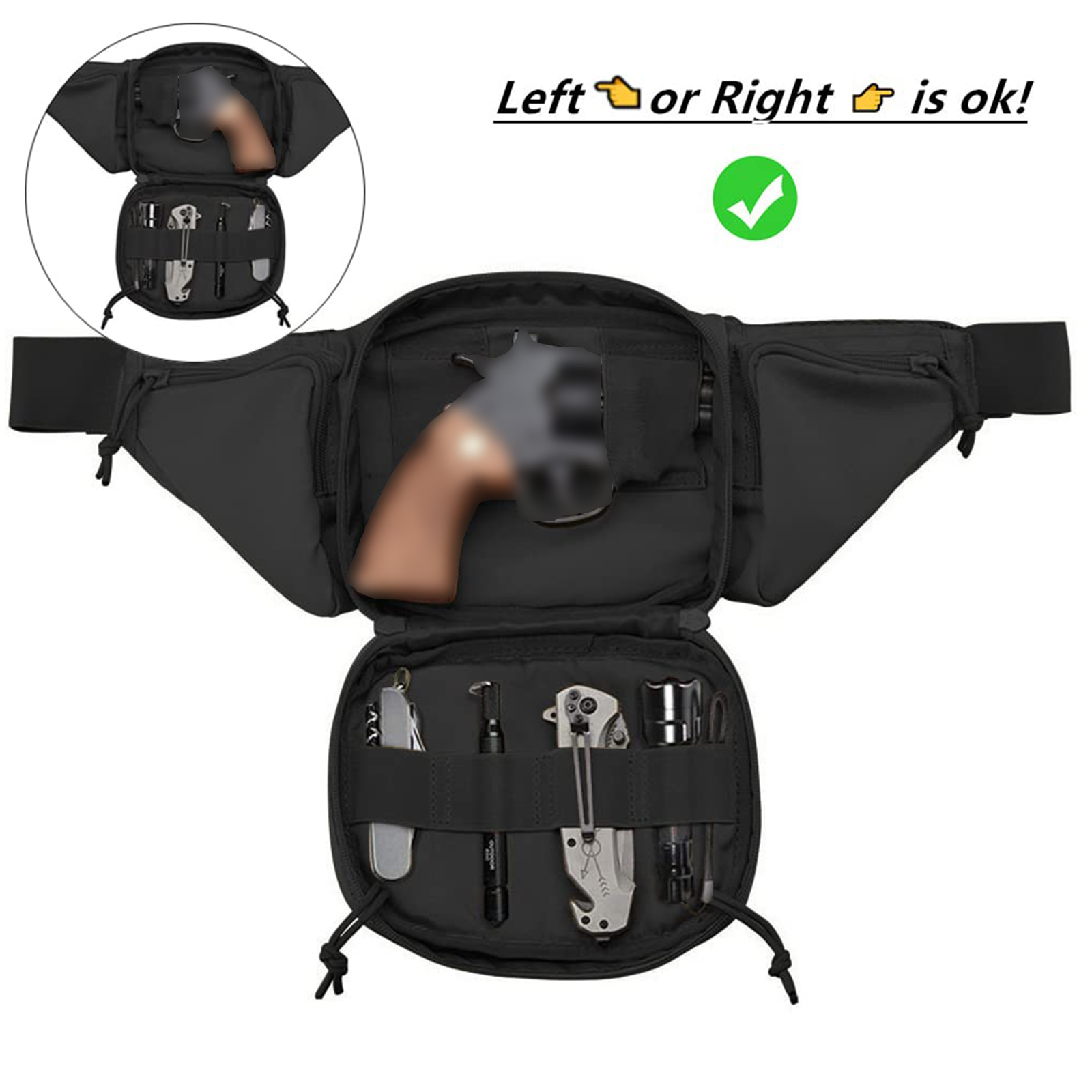 Tactical Fanny Pack Gun Holste - Edc Concealed Carry Fanny Pack บทวิจารณ์และราคา